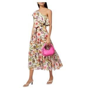 NEW BORGO DE NOR Petra One-shoulder Dress in Linen NWT Sz US6